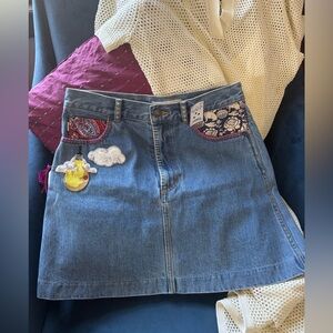 Marc Jacob’s Denim Embroidered Skirt, sz 29